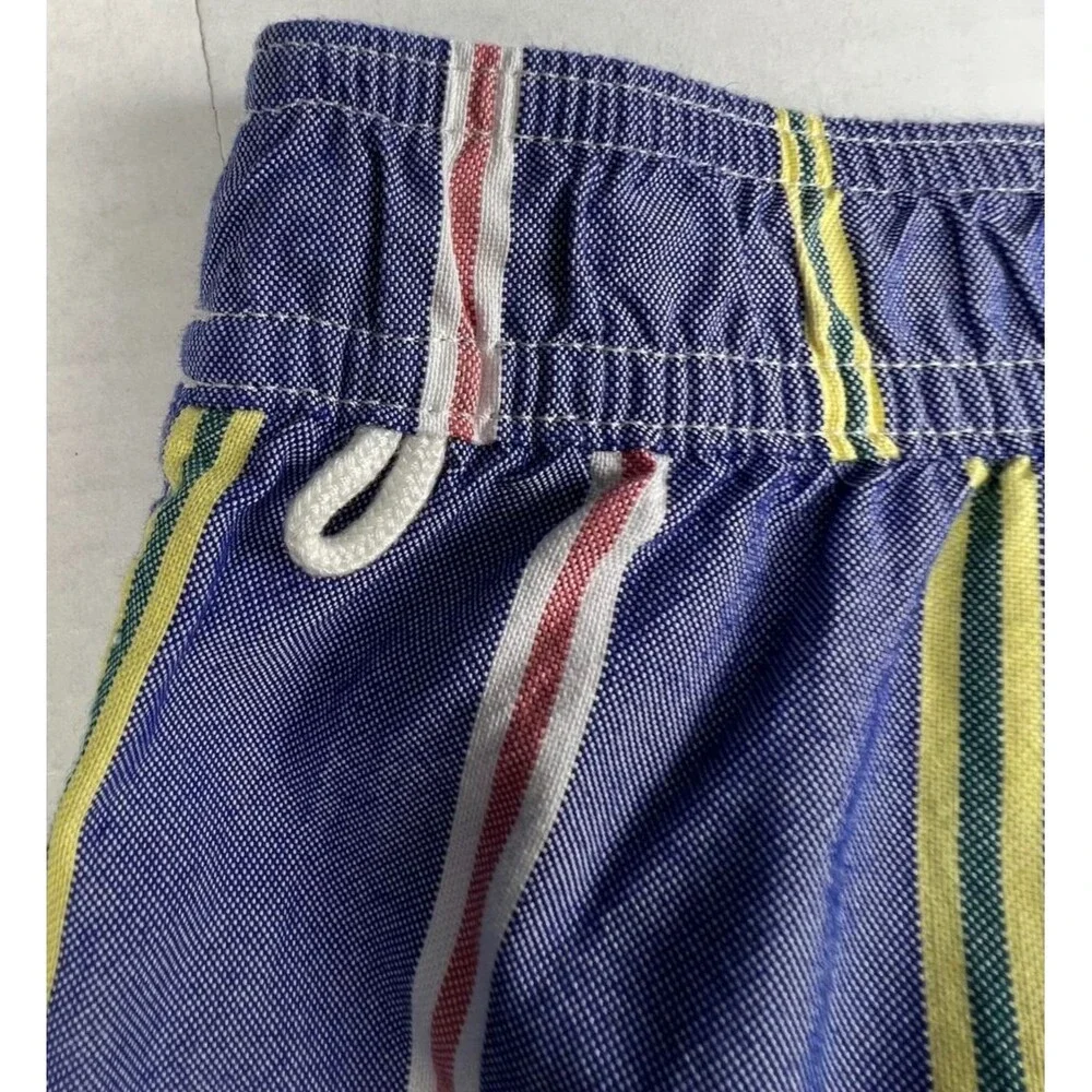 J.CREW Original Swimwear Swim Trunks Mens XXL Blue Striped Mesh Lined Beach 6